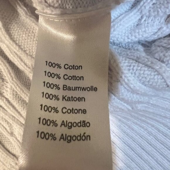 ✨ Lacoste White Cable Knit Sweater Size 9 – 100% Cotton – Classic Croc Logo ✨ - Picture 3 of 11